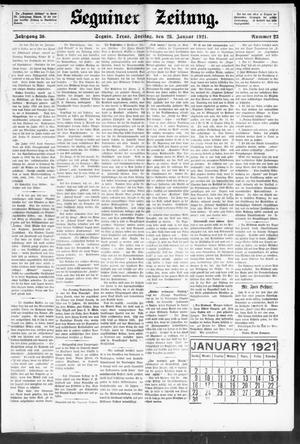 Seguiner Zeitung. (Seguin, Tex.), Vol. 30, No. 23, Ed. 1 Friday, January 28, 1921