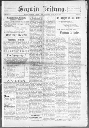 Seguin Zeitung. (Seguin, Tex.), Vol. 10, No. 1, Ed. 1 Thursday, August 9, 1900