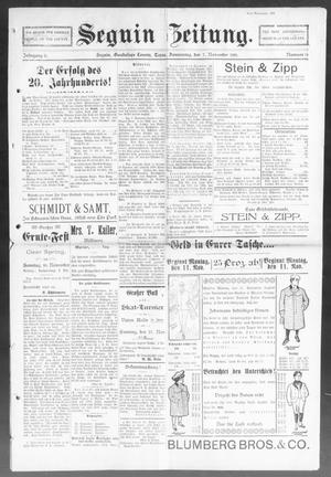Seguin Zeitung. (Seguin, Tex.), Vol. 11, No. 14, Ed. 1 Thursday, November 7, 1901