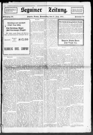 Seguiner Zeitung. (Seguin, Tex.), Vol. 20, No. 52, Ed. 1 Thursday, August 17, 1911