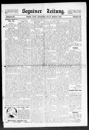 Seguiner Zeitung. (Seguin, Tex.), Vol. 28, No. 29, Ed. 1 Thursday, February 27, 1919