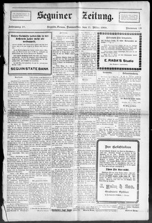Seguiner Zeitung. (Seguin, Tex.), Vol. 18, No. 29, Ed. 1 Thursday, March 11, 1909