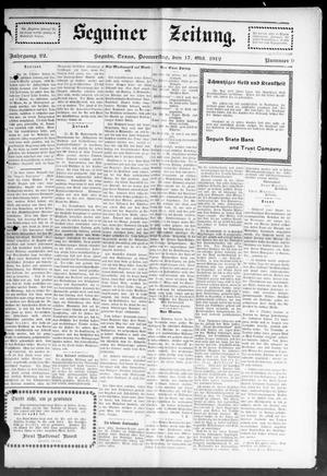 Seguiner Zeitung. (Seguin, Tex.), Vol. 22, No. 9, Ed. 1 Thursday, October 17, 1912