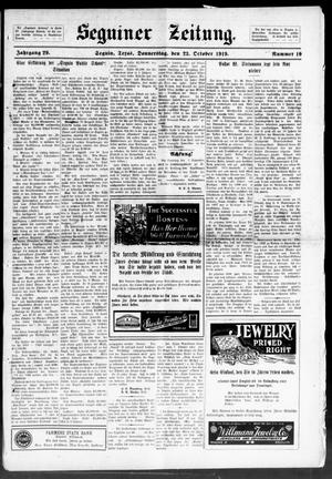 Seguiner Zeitung. (Seguin, Tex.), Vol. 29, No. 10, Ed. 1 Thursday, October 23, 1919