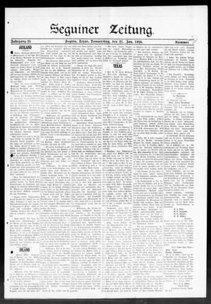Seguiner Zeitung. (Seguin, Tex.), Vol. 35, No. 20, Ed. 1 Thursday, January 21, 1926