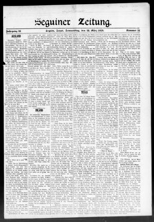 Seguiner Zeitung. (Seguin, Tex.), Vol. 38, No. 31, Ed. 1 Thursday, March 28, 1929