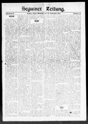 Seguiner Zeitung. (Seguin, Tex.), Vol. 37, No. 14, Ed. 1 Wednesday, November 23, 1927