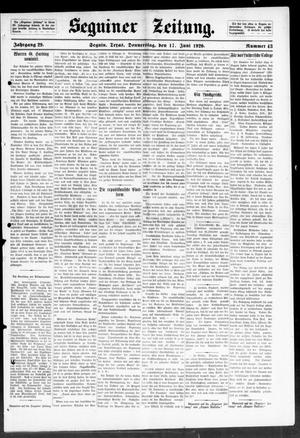 Seguiner Zeitung. (Seguin, Tex.), Vol. 29, No. 43, Ed. 1 Thursday, June 17, 1920
