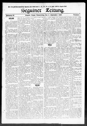 Seguiner Zeitung. (Seguin, Tex.), Vol. 39, No. 3, Ed. 1 Thursday, September 5, 1929