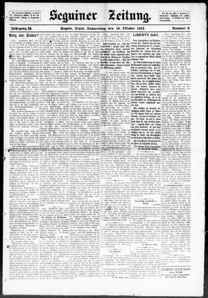 Seguiner Zeitung. (Seguin, Tex.), Vol. 28, No. 8, Ed. 1 Thursday, October 10, 1918