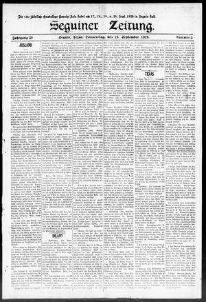 Seguiner Zeitung. (Seguin, Tex.), Vol. 39, No. 5, Ed. 1 Thursday, September 19, 1929