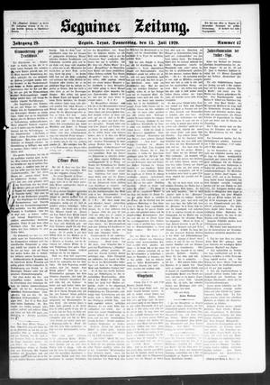 Seguiner Zeitung. (Seguin, Tex.), Vol. 29, No. 47, Ed. 1 Thursday, July 15, 1920