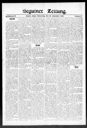 Seguiner Zeitung. (Seguin, Tex.), Vol. 39, No. 6, Ed. 1 Thursday, September 26, 1929