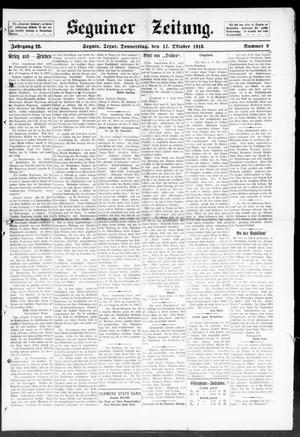 Seguiner Zeitung. (Seguin, Tex.), Vol. 28, No. 9, Ed. 1 Thursday, October 17, 1918