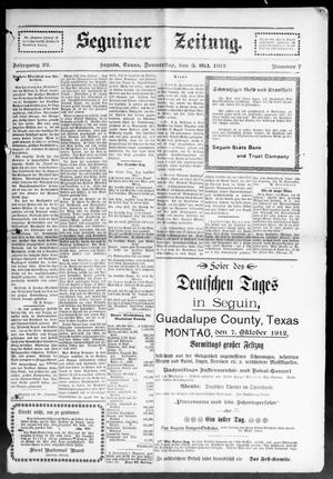 Seguiner Zeitung. (Seguin, Tex.), Vol. 22, No. 7, Ed. 1 Thursday, October 3, 1912