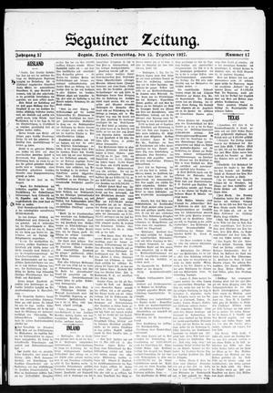 Seguiner Zeitung. (Seguin, Tex.), Vol. 37, No. 17, Ed. 1 Thursday, December 15, 1927