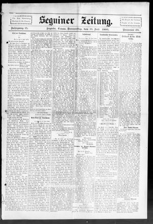 Seguiner Zeitung. (Seguin, Tex.), Vol. 15, No. 49, Ed. 1 Thursday, July 19, 1906