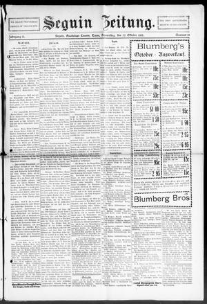 Seguin Zeitung. (Seguin, Tex.), Vol. 13, No. 10, Ed. 1 Thursday, October 22, 1903