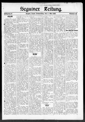 Seguiner Zeitung. (Seguin, Tex.), Vol. 37, No. 36, Ed. 1 Thursday, May 3, 1928