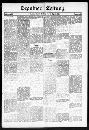 Seguiner Zeitung. (Seguin, Tex.), Vol. 33, No. 30, Ed. 1 Friday, April 4, 1924
