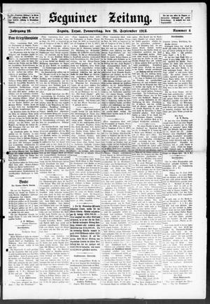 Seguiner Zeitung. (Seguin, Tex.), Vol. 28, No. 6, Ed. 1 Thursday, September 26, 1918