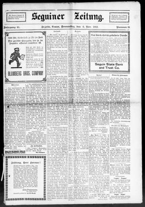 Seguiner Zeitung. (Seguin, Tex.), Vol. 21, No. 11, Ed. 1 Thursday, November 2, 1911