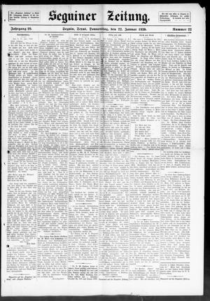 Seguiner Zeitung. (Seguin, Tex.), Vol. 29, No. 22, Ed. 1 Thursday, January 22, 1920