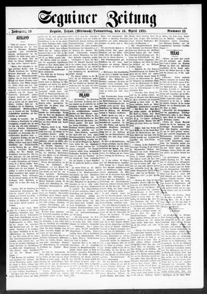 Seguiner Zeitung (Seguin, Tex.), Vol. 40, No. 33, Ed. 1 Thursday, April 16, 1931