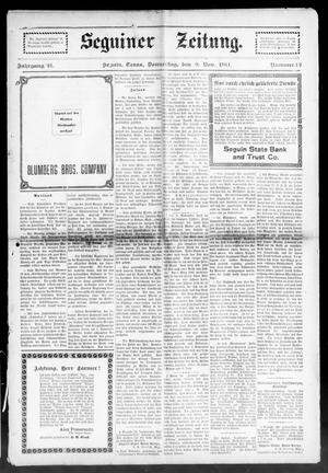Seguiner Zeitung. (Seguin, Tex.), Vol. 21, No. 12, Ed. 1 Thursday, November 9, 1911