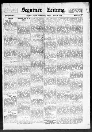 Seguiner Zeitung. (Seguin, Tex.), Vol. 28, No. 21, Ed. 1 Thursday, January 2, 1919