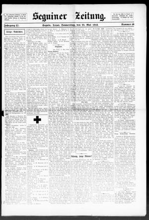 Seguiner Zeitung. (Seguin, Tex.), Vol. 27, No. 40, Ed. 1 Thursday, May 23, 1918