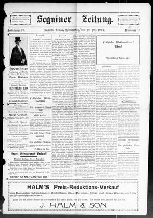 Seguiner Zeitung. (Seguin, Tex.), Vol. 22, No. 18, Ed. 1 Thursday, December 19, 1912