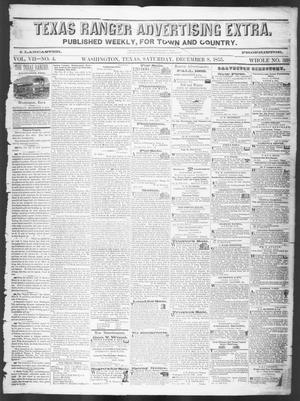 Primary view of object titled 'Texas Ranger Advertising Extra. (Washington, Tex.), Vol. 7, No. 4, Ed. 1, Saturday, December 8, 1855'.