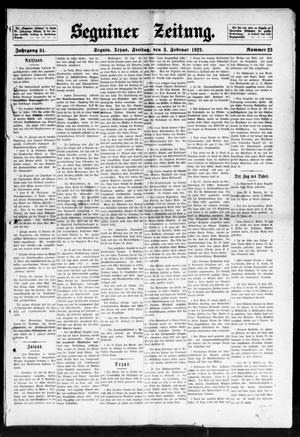 Seguiner Zeitung. (Seguin, Tex.), Vol. 31, No. 23, Ed. 1 Friday, February 3, 1922