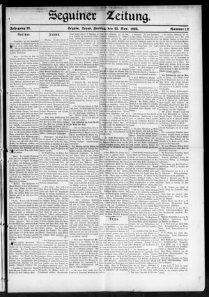 Seguiner Zeitung. (Seguin, Tex.), Vol. 33, No. 12, Ed. 1 Friday, November 23, 1923
