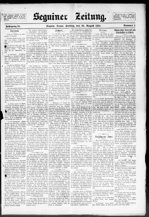 Seguiner Zeitung. (Seguin, Tex.), Vol. 31, No. 1, Ed. 1 Friday, August 26, 1921