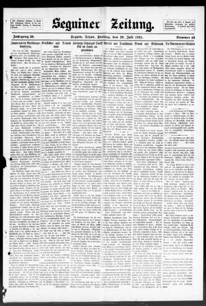 Seguiner Zeitung. (Seguin, Tex.), Vol. 30, No. 49, Ed. 1 Friday, July 29, 1921