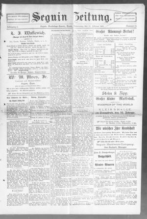 Seguin Zeitung. (Seguin, Tex.), Vol. 11, No. 29, Ed. 1 Thursday, February 20, 1902