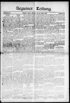 Seguiner Zeitung. (Seguin, Tex.), Vol. 31, No. 39, Ed. 1 Friday, May 26, 1922