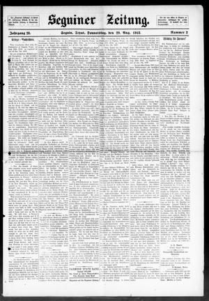 Seguiner Zeitung. (Seguin, Tex.), Vol. 28, No. 2, Ed. 1 Thursday, August 29, 1918