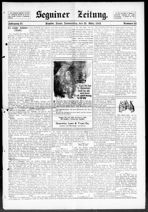 Seguiner Zeitung. (Seguin, Tex.), Vol. 27, No. 32, Ed. 1 Thursday, March 28, 1918