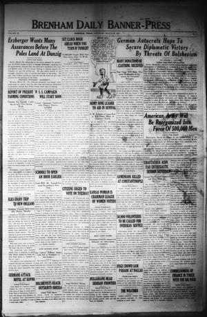 Brenham Daily Banner-Press (Brenham, Tex.), Vol. 36, No. 3, Ed. 1 Saturday, March 29, 1919