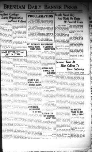 Brenham Daily Banner-Press (Brenham, Tex.), Vol. 40, No. 111, Ed. 1 Monday, August 6, 1923