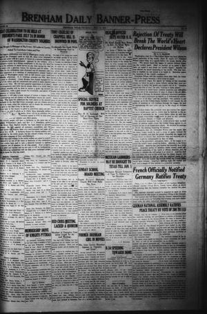 Brenham Daily Banner-Press (Brenham, Tex.), Vol. 36, No. 88, Ed. 1 Thursday, July 10, 1919
