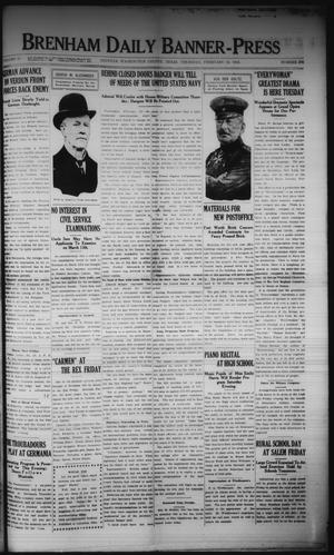 Brenham Daily Banner-Press (Brenham, Tex.), Vol. 32, No. 278, Ed. 1 Thursday, February 24, 1916