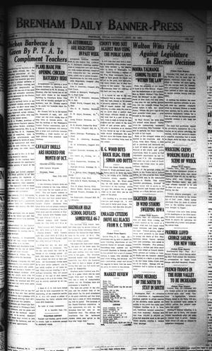 Brenham Daily Banner-Press (Brenham, Tex.), Vol. 40, No. 157, Ed. 1 Saturday, September 29, 1923