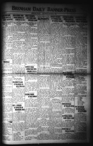 Primary view of object titled 'Brenham Daily Banner-Press (Brenham, Tex.), Vol. 38, No. 164, Ed. 1 Saturday, October 8, 1921'.