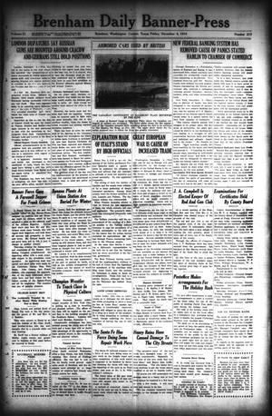 Primary view of object titled 'Brenham Daily Banner-Press (Brenham, Tex.), Vol. 31, No. 213, Ed. 1 Friday, December 4, 1914'.