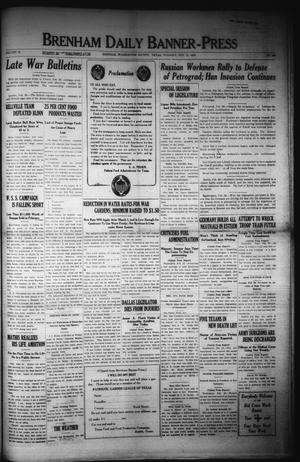 Brenham Daily Banner-Press (Brenham, Tex.), Vol. 34, No. 282, Ed. 1 Tuesday, February 26, 1918