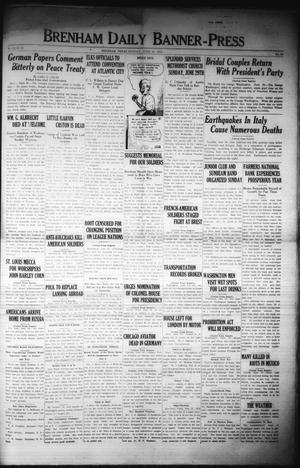 Primary view of object titled 'Brenham Daily Banner-Press (Brenham, Tex.), Vol. 36, No. 80, Ed. 1 Monday, June 30, 1919'.